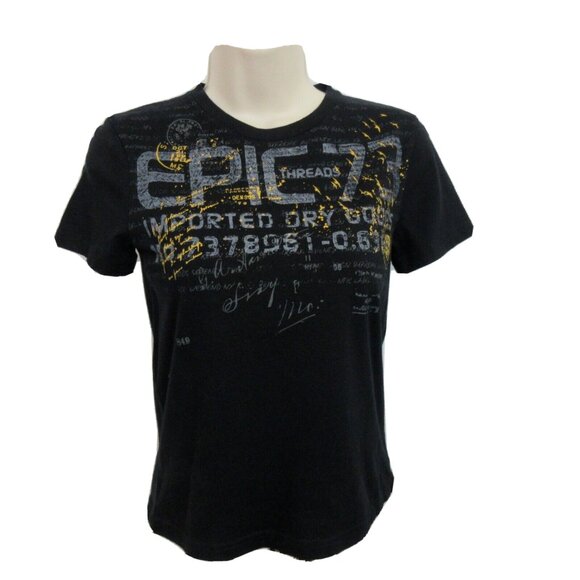 Epic Threads T-Shirt Size Small Black Graphic Print Short Sleeves Crewneck NWT - Picture 1 of 6